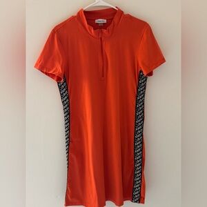 Calvin Klein Orange Dress with Black Accents
